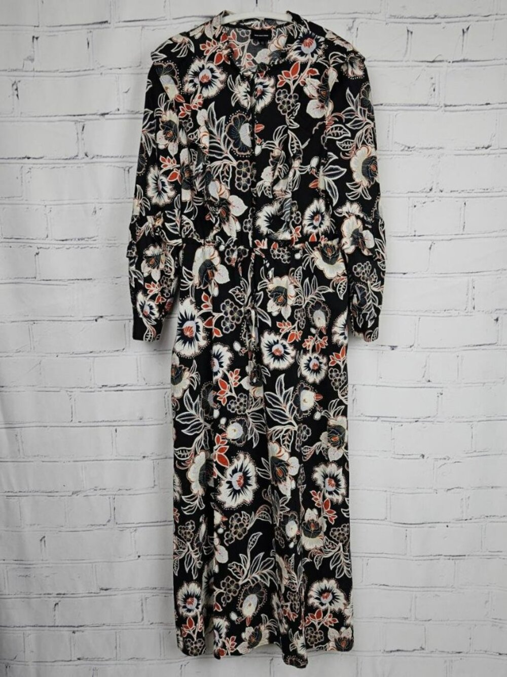 Who What Wear Womens M Floral Print Long Sleeve Maxi Dress Feminine Trad Country